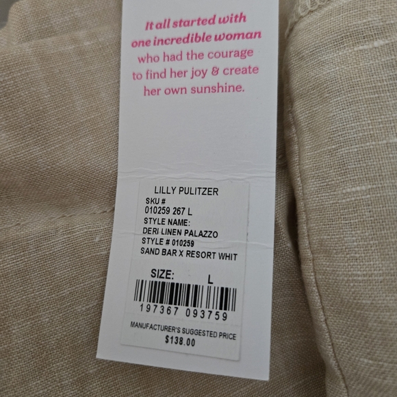 NWT Lilly Pulitzer Deri Linen Palazzo Pant - Picture 4 of 9